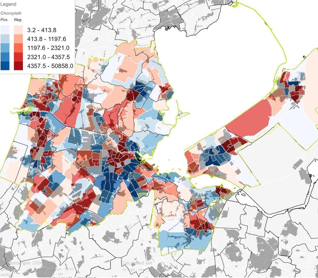 recreatie blauw = netto bestemmingsgebied, rood = netto