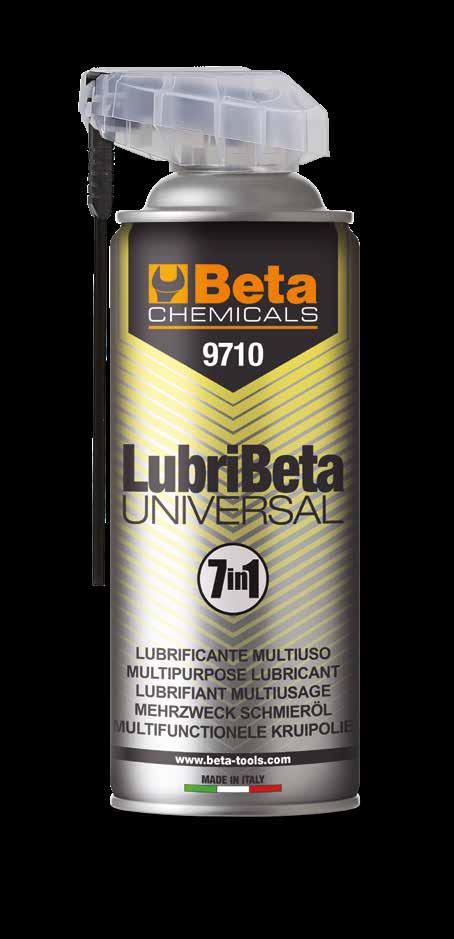 LubriBeta UNIVERSAL 9710 7 1 in 7-in-1 multifunctionele kruipolie 1. Losmaken: verwijdert roest van moeren, bouten en tandwielen in het algemeen. 2.