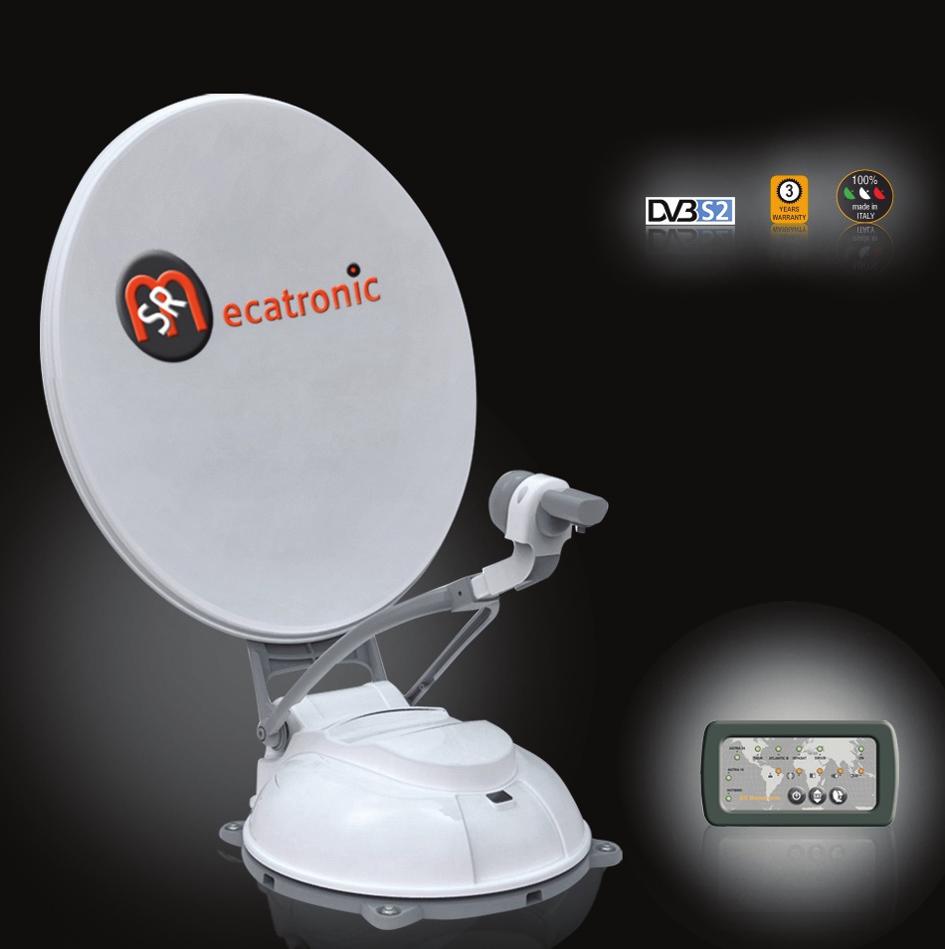 ASR 650 FLAT (antenne 65cm) Basis-versie uitgerust met een LED-bediendeel waardoor een keuze kan gemaakt worden uit 7 verschillende satellietposities.