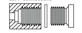 Conisch of parallel draad Conisch (NPTt, BSPt) Tapered Schuin T R Buitendiameter meten