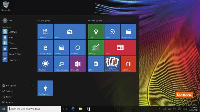 Hoofdstuk 2. Windows 10 gebruiken In het menu Start vindt u onder meer de aan/uit-knop.