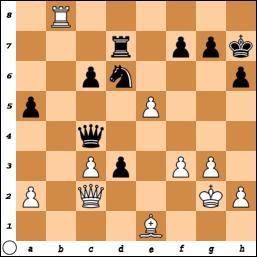 30... Pd6 31.Tb8+ Kh7 32.e5+ d3 Dit was de enige zet om stukverlies te voorkomen, maar het is tevens ijzersterk. Het is duidelijk dat de partij gekanteld is in Hans voordeel. Stelling na 32...d3 33.