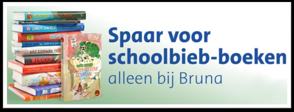 Spaaractie Van 2 t/m 13 oktober is het weer Kinderboekenweek. Tijdens de Kinderboekenweek organiseren Bruna en Raadgeep en Berrevoets de actie: Sparen voor je schoolbieb.