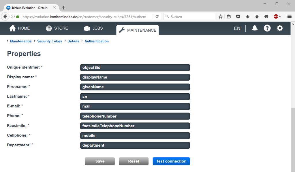 Instelling Waarde Inschakelen Inschakelen voor automatische synchronisatie Elke dag synchroniseren om Tijdframe voor het synchronisatieproces Laatste synchronisatie Details over het laatste