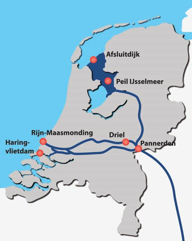8 Het Nieuwe Peil Mei 2012 Het IJsselmeergebied is onderdeel van het nationale systeem. De rode bollen zijn de knoppen van het systeem De vijf strategieën zijn vervolgens: 1.