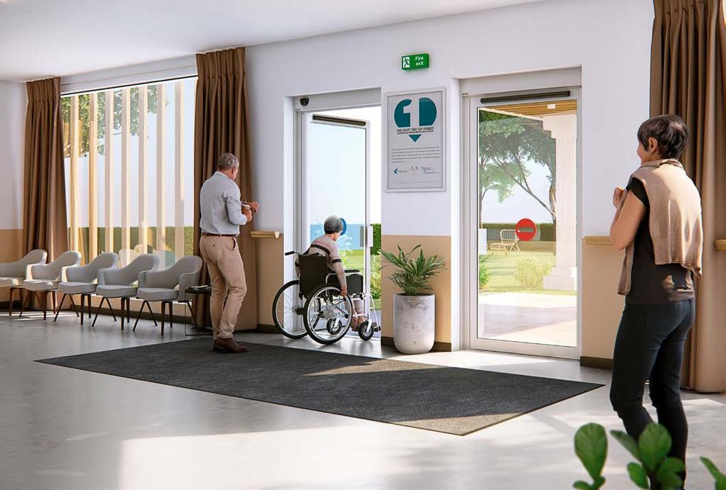 Toegankelijkheid voor mindervaliden In het geval van automatische tourniquetdeuren zijn er uitgebreidere veiligheidsopties wanneer mindervalide personen, zoals rolstoelgebruikers of mensen die slecht
