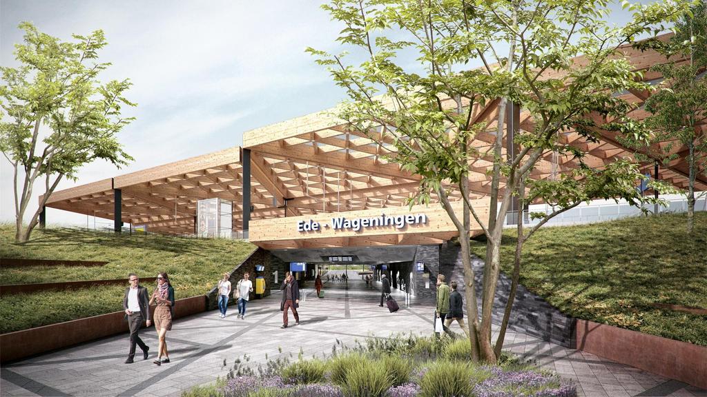 Station Ede Wageningen 2021 grootste houtconstructie NL