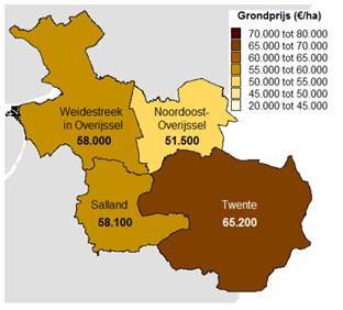 De cijfers liggen iets genuanceerder wanneer wordt ingezoomd op de deelgebieden Weidestreek in Overijssel, Noordoost Overijssel, Salland en Twente[1].
