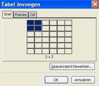 Als je nu met de cursor naar het vakje links bovenin gaat en je sleept de cursor over de andere vlakjes dan worden er meer of minder vlakjes blauw.