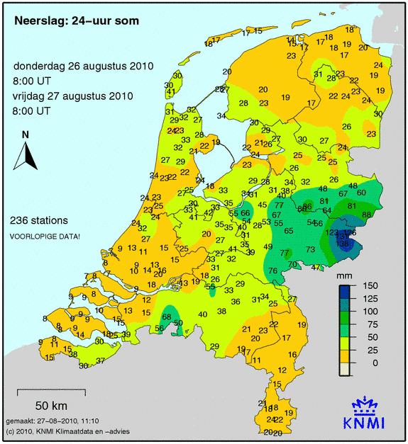 Het weer in 2010 Het Najaar: extreme neerslag Lokale krant