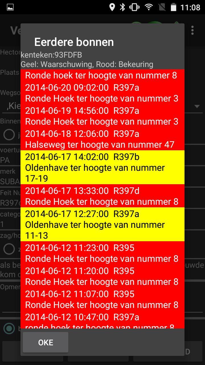 Eerdere bonnen Na de controle op de server of er aandachtsvestigingen van toepassing zijn en het eventueel tonen hiervan, vindt er met de server een controle plaats of er reeds eerder bonnen en