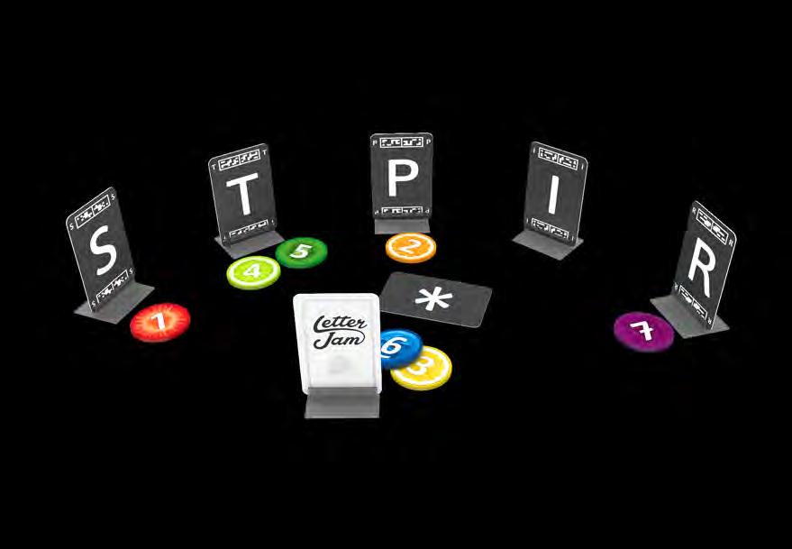 spelverloop Bekijk de letters an het begin van elke ronde zien spelers de letters in de kaarthouder van hun medespelers, behalve hun eigen kaart.