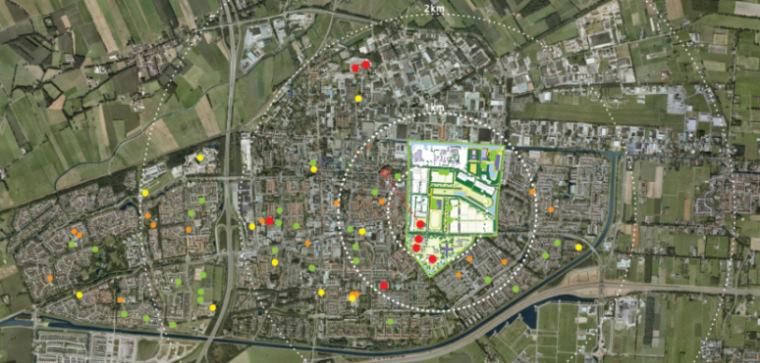 Figuur 5: Centrale ligging Bentinckspark in kern Hoogeveen Hoogeveen en Bentinckspark Op een steenworp afstand van het centrum van Hoogeveen ligt het Bentinckspark.