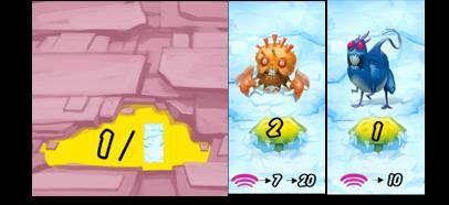 Als een mutageen monster correct is aangesloten op een mutatietegel, (ijsmonster) evolueert deze onmiddellijk: de speler pakt de overeenkomstige mutatietegel en plaatst deze er
