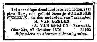 Collectie Centr. Bureau Genealogie 3. Johannes Hendrik, geboren te Charlois op 15 feb 1878, overleden te Rotterdam op 11 okt 1936, volgt IXm 4.