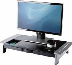 Werkplekoplossingen Monitorstandaards Professional Series werkstation 3 hoogtestanden voor maximaal comfort Laptop Slick-Slide voor gemakkelijke toegang/ opslag van laptop en/of docking station onder