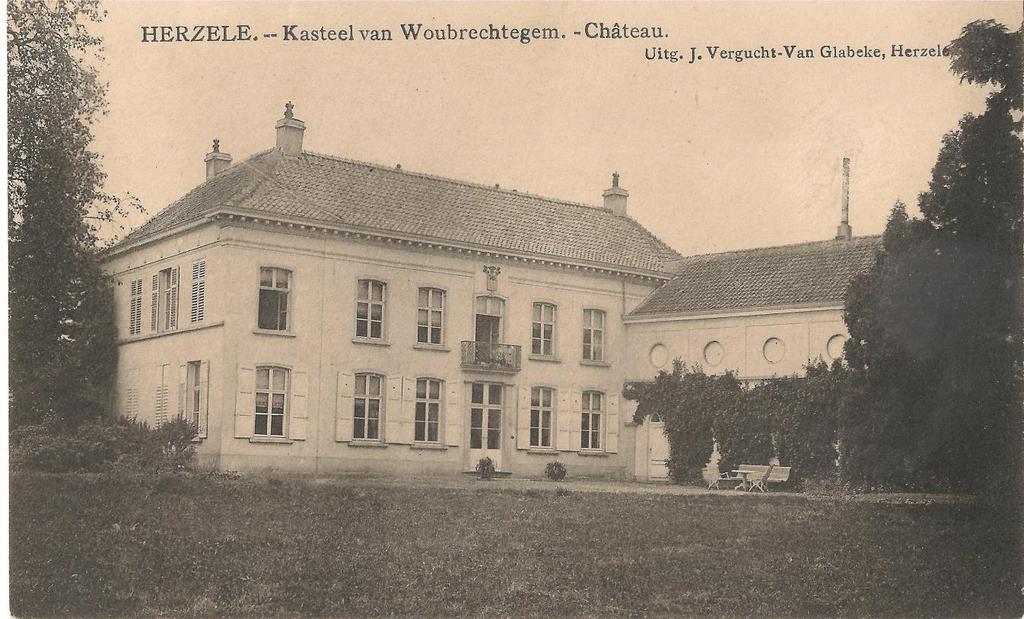 HET KASTEEL Het kasteel van Woubrechtegem, ca. 1910 (postkaart, uitg. J. Vergucht-Van Glabeke, Herzele) (verz.: A. Labaere, Herzele).