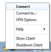 3. Eerste keer opzetten VPN Het opzetten van de VPN gaat als volgt: Klik op het Checkpoint VPN