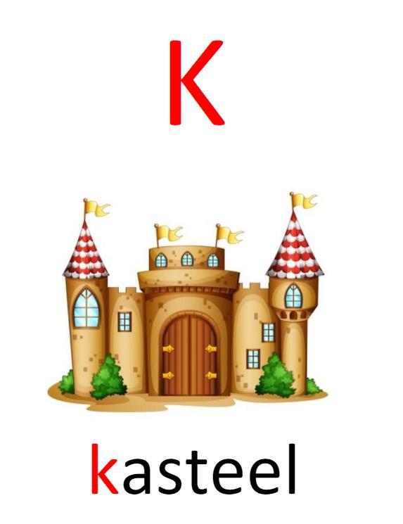 Letter k Maandag 5 oktober wordt de letter k van kasteel