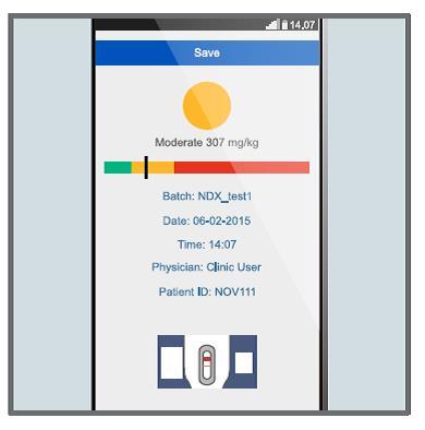 Figuur 13: Smartphone-applicatie van CalproSmart Office TM In figuur 13 wordt de smartphone-applicatie van Calprosmart Office TM