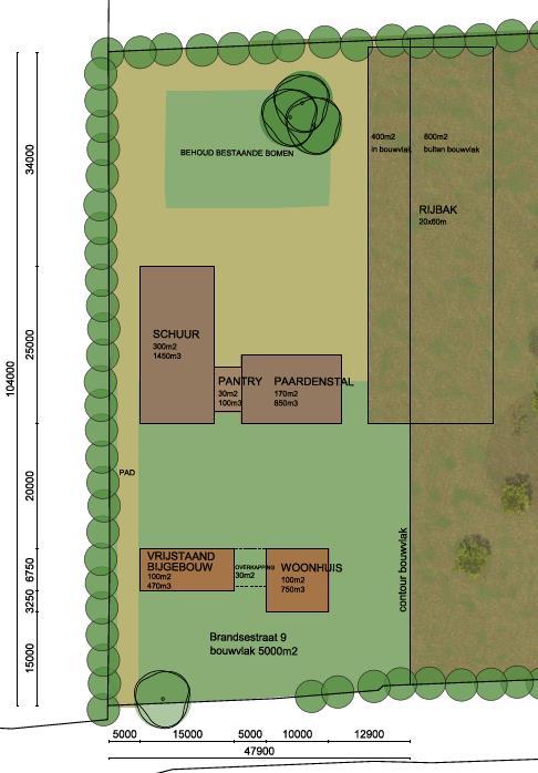 Afbeelding 3. Toekomstige indeling van het plangebied. (informatie opdrachtgever). 2.1.