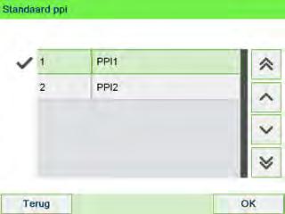 Zie ook Frankeergegevens beheren op pagina 245. Standaard PPI-afdrukgeheugen Als u de afdrukmodus [PPI] selecteert, wordt automatisch de standaard-ppi geactiveerd.