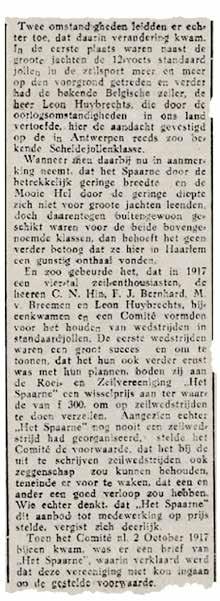 rechts: Een terugblik op het ontstaan van de Haarlemsche Jachtclub (Haarlems Dagblad van 19 april 1927) 24 Het Huishoudelijk reglement werd vervolgens vastgesteld.