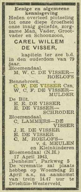 verschijnen. Na de afwikkeling van een aantal zakelijke punten herdacht de heer Bleeker, die zojuist door de nieuwe voorzitter ir. C.J.