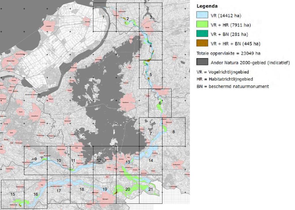 Beschrijving Natura 2000-gebied Rijktakken De onderzoekslocatie ligt binnen de invloedssfeer van het Natura 2000-gebied Rijntakken, op circa 34,1 km afstand.