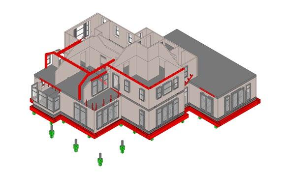 Alle installaties worden in het 3D model ontworpen en het model wordt as build opgezet.