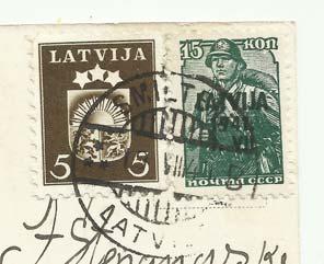 Ongeveer twee maanden lang konden binnen Letland dus oude Letse, Sovjet-Russische en nieuwe Letse zegels met opdruk op