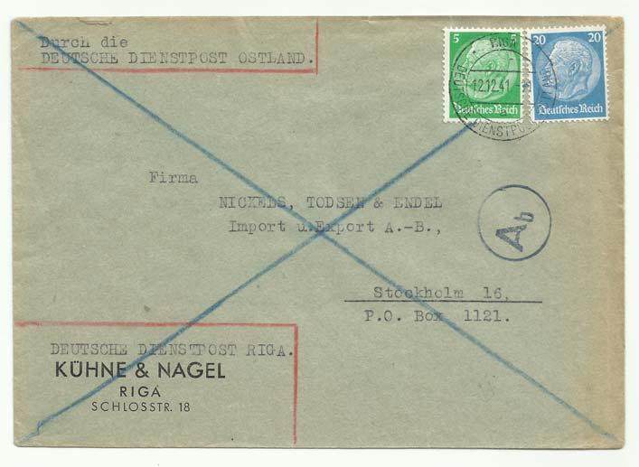 De Duitse Dienstpost verzorgde uitsluitend het postverkeer van Duitse instanties, organisaties en bedrijven en hanteerde daarbij de Duitse posttarieven (afb. 28 en 29).