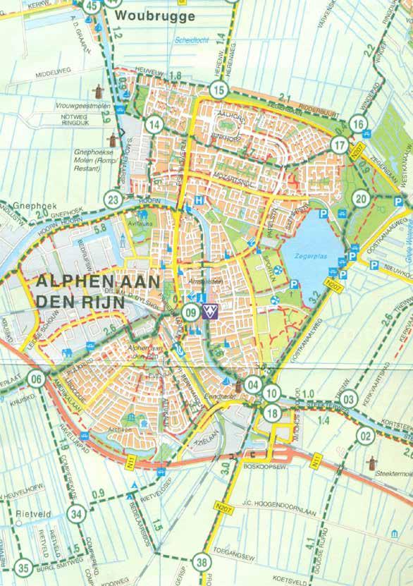 Alphen aan den Rijn Oudshoornse kerk Kantongerecht Start fietstocht Adventskerk en