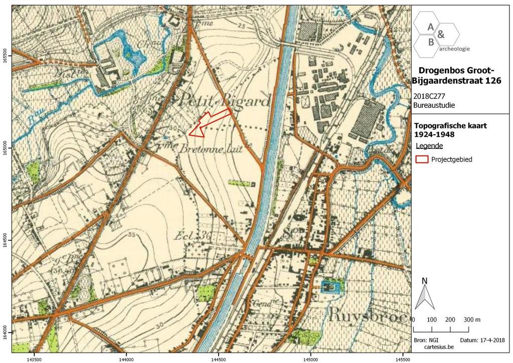 Figuur 24 Uitsnede uit de topografische