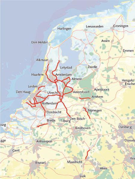 De Randstad Holland De Noordvleugel vormt samen met de Zuidvleugel, Utrecht en het Groene Hart de Randstad Holland. De Randstad is het grootste stedelijke netwerk in Nederland.
