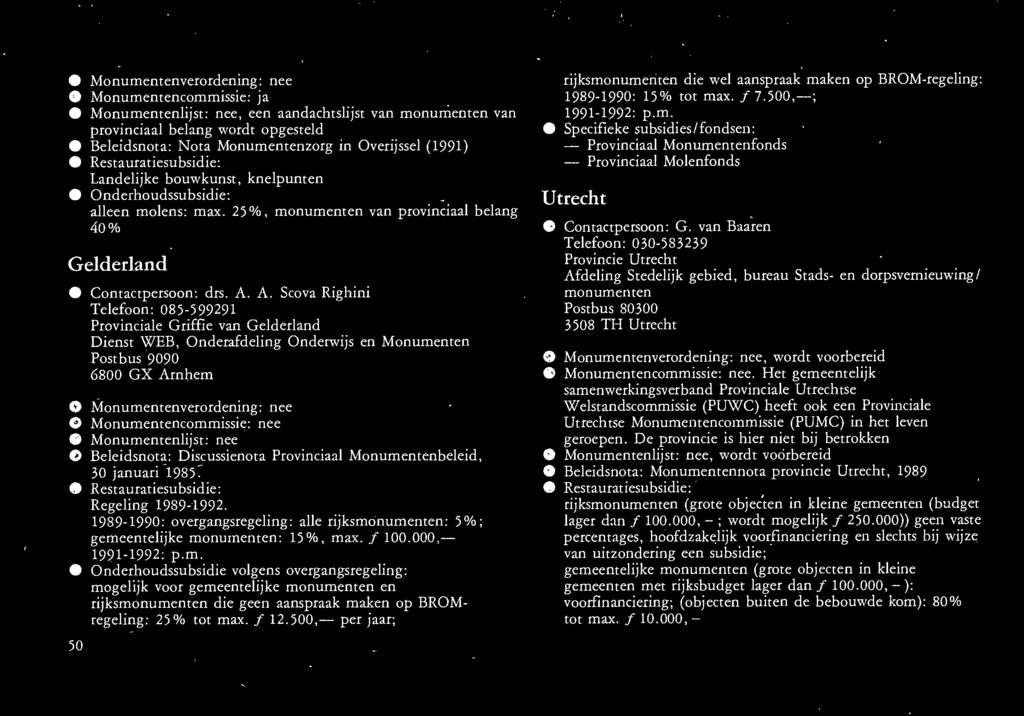 A. Scova Righini Telefoon: 085-59991 Provinciale Griffie van Gelderland Dienst WEB, Onderafdeling Onderwijs en Monumenten Postbus 9090 6800 GX Arnhem 9 Monumentenverordening: nee 9