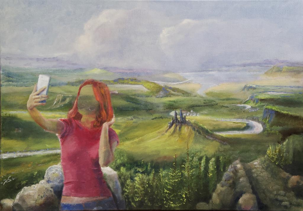 Selfie Landscape Olieverf 70 x 100 cm Dirk van der Stouw Groot Horloo 76