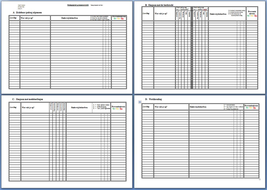 Bijlage 4a Het door de focusgroep, aangepaste format pedagogisch