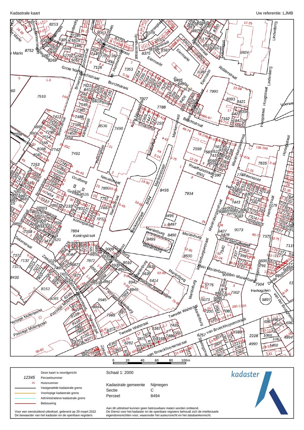 Kadastrale kaart Gemeente: Nijmegen