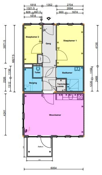 Plattegrond appartement Y (begane grond heeft geen balkon, maar terras) (Hier kunnen geen rechten aan worden ontleend) Appartement met