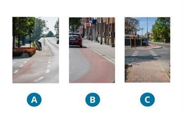 a. Ik moet de fietser voorrang geven want hij rijdt op een fietspad. b. De fietser moet mij voorrang geven want ik stap op een zebrapad. c.