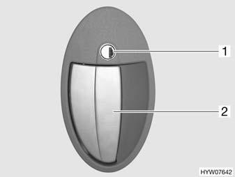 6 Wonen 6.1.2 Ingangsdeur, buiten Afb. 45 Deurslot (ingangsdeur buiten) Openen: Sleutel in cilinderslot (Afb. 45,1) steken en met de klok mee draaien, tot het deurslot is ontgrendeld.