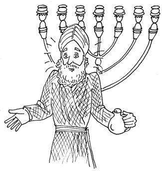 In het beth hamikdasj stond een kandelaar met zeven lichtjes, de menora. Toen de Hellenisten het beth hamikdasj nog niet veroverd hadden, werden de lichtjes iedere dag aangestoken.