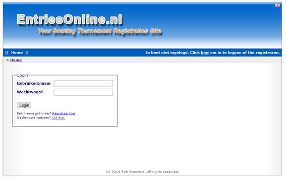 Een account aanmaken Als u nog geen account heeft op www.entriesonline.nl dient u eerst een account aan te maken.