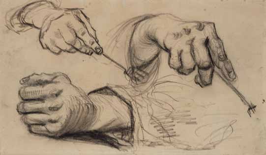 Dat kan in het Van Gogh Museum, maar ook op www.vangoghmuseum.nl. Kijk nu naar je eigen hand.