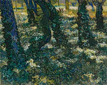 Kruis aan: Boomwortels, Auvers-sur-Oise 1890 Vincent van Gogh, Boomwortels in een zandgrond, Den Haag 1882, Kröller-Müller Museum, Otterlo Kreupelhout, Saint-Rémy 1889