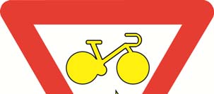 13: B23 De borden B22 en B23 maken het voor fietsers mogelijk om bij een rood licht respectievelijk rechtsaf en rechtdoor te rijden.