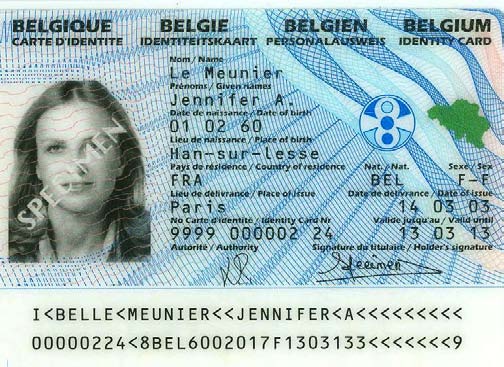 Carte d identité identiteitskaart - Personanalausweis recto