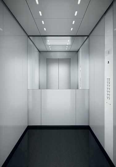 Interieurdesign Glazen deuren en glazen wandpanelen LED verlichting ingebouwd in het plafondpaneel Kale liftcabine als optie, voegt tot 50% van de nominale capaciteit toe Gecoat glas in diverse