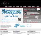 Sociale media in de retail Foursquare Daily Wok biedt haar bezoekers speciale acties aan als zij via Foursquare bij één van de